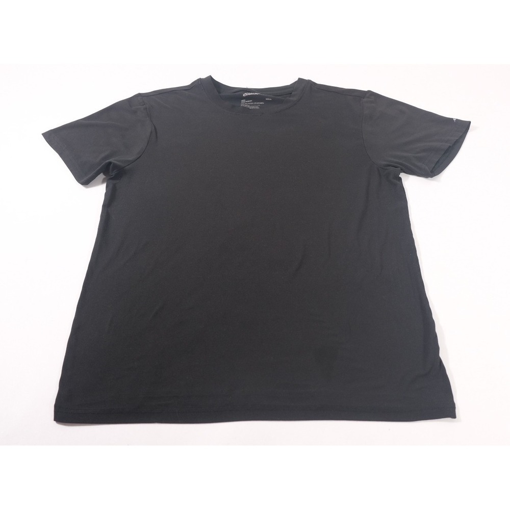 Eddie Bauer Performance Shirt Mens Medium Black Short Sleeve Crew Neck Stretch